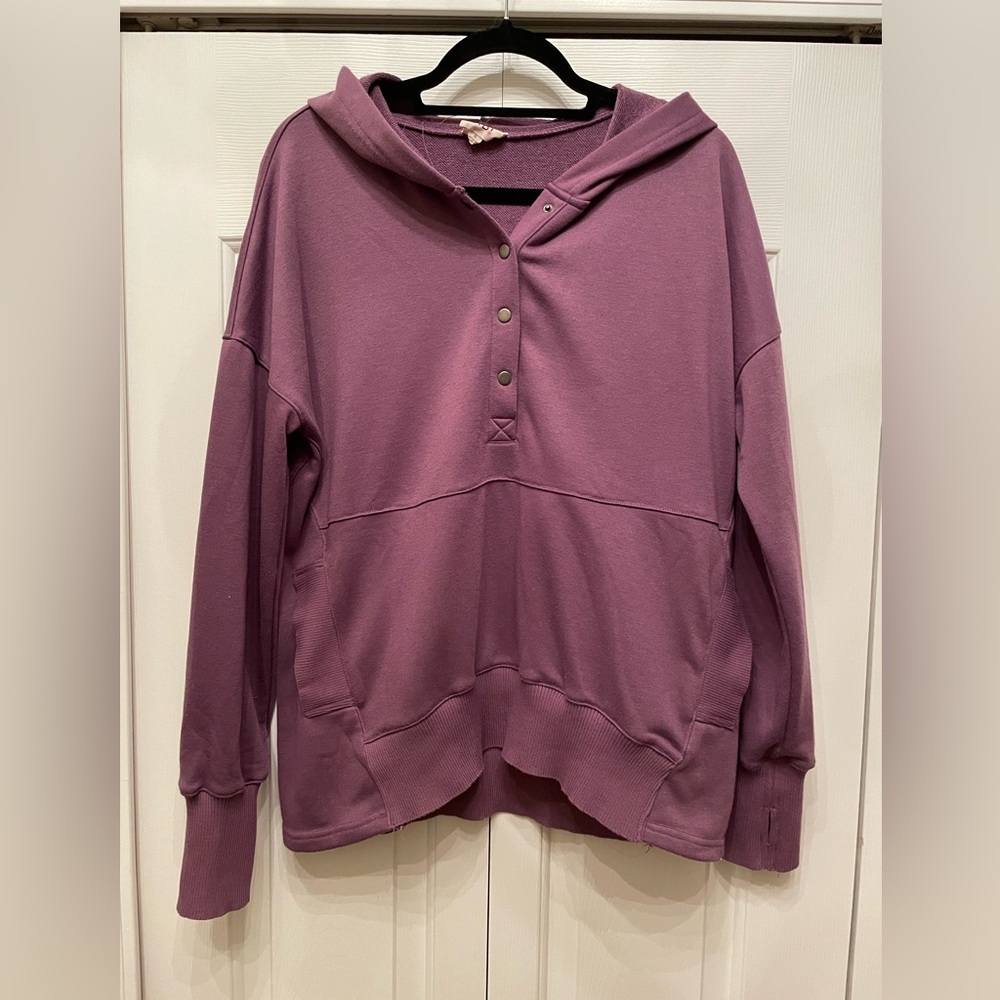 Bibi half snap hooded sweatshirt